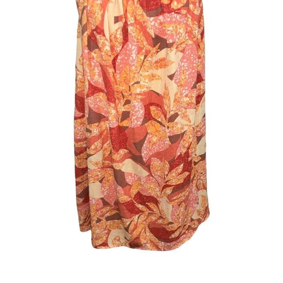 Nine West Women's S Small Mini Sun Dress A-Line Floral Print Peach Sleeveless - Picture 3 of 9